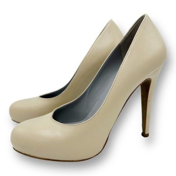 Sergio‎ Rossi Hidden Platform Cream Leather Stiletto Pumps Sz EUR 38.5 US 8 - Picture 3 of 16